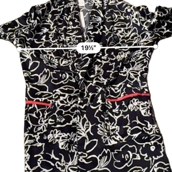 Misa Azores Tasseled Navy Blue & White Floral Long Sleeve Tie Long Kimono XS NEW - Picture 12 of 13